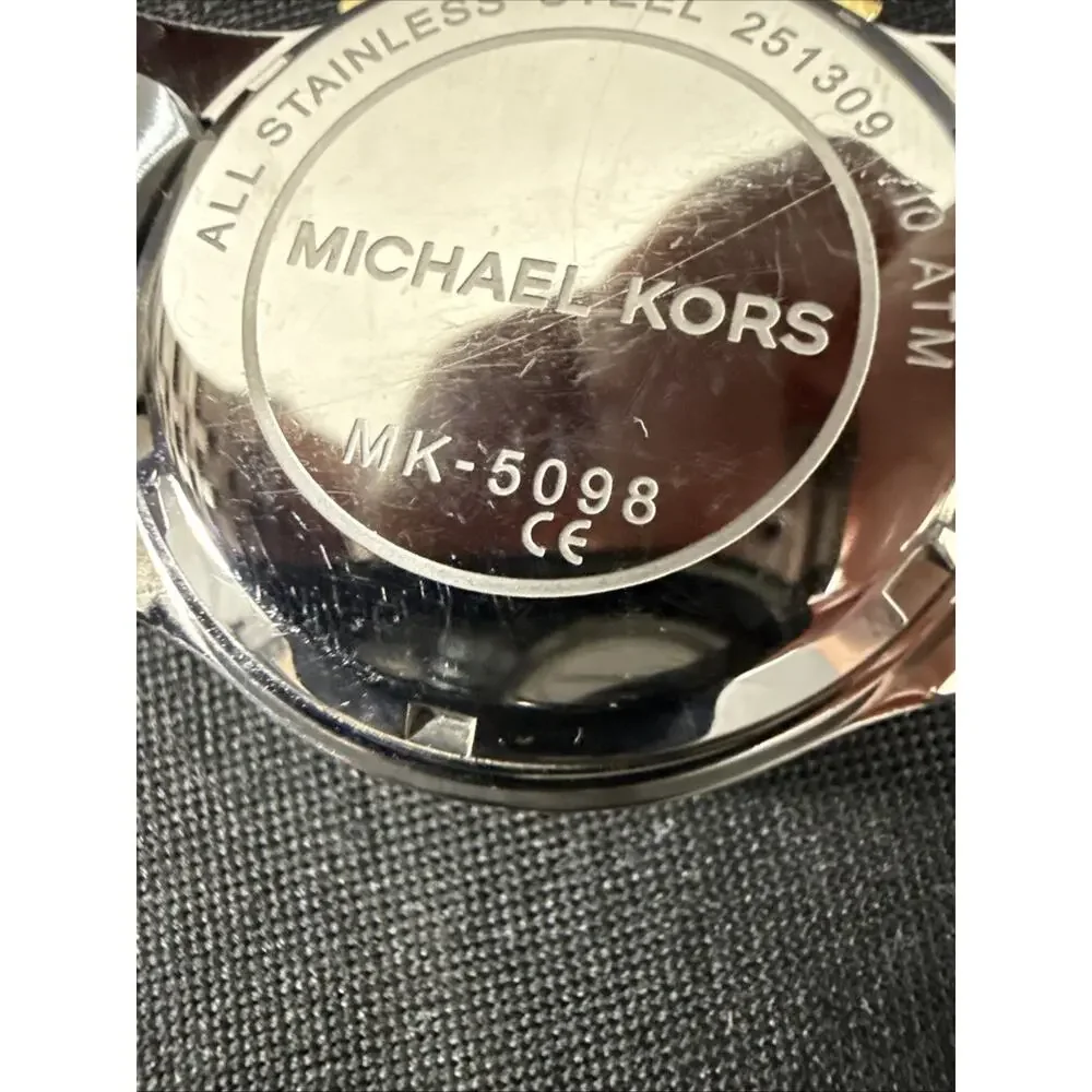 WOMENS MICHAEL KORS RITZ MK-5098 5.5-5.75” BAND 38mm CASE NEW BATTERY (B28)